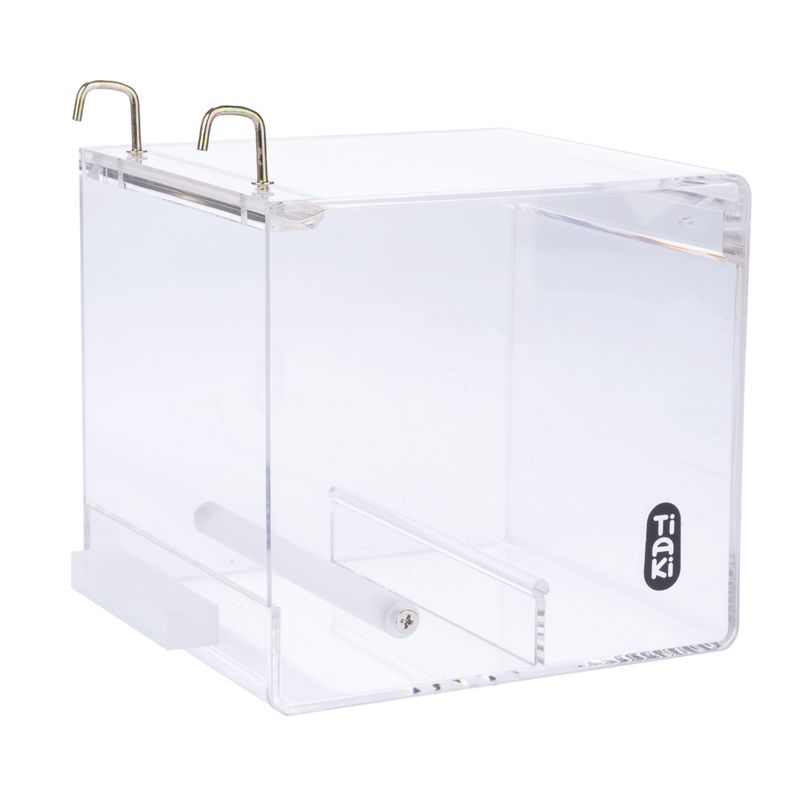 TIAKI No-Mess Acrylic Bird Feeder Size S: 13 x 14 x 13cm (L x W x H)