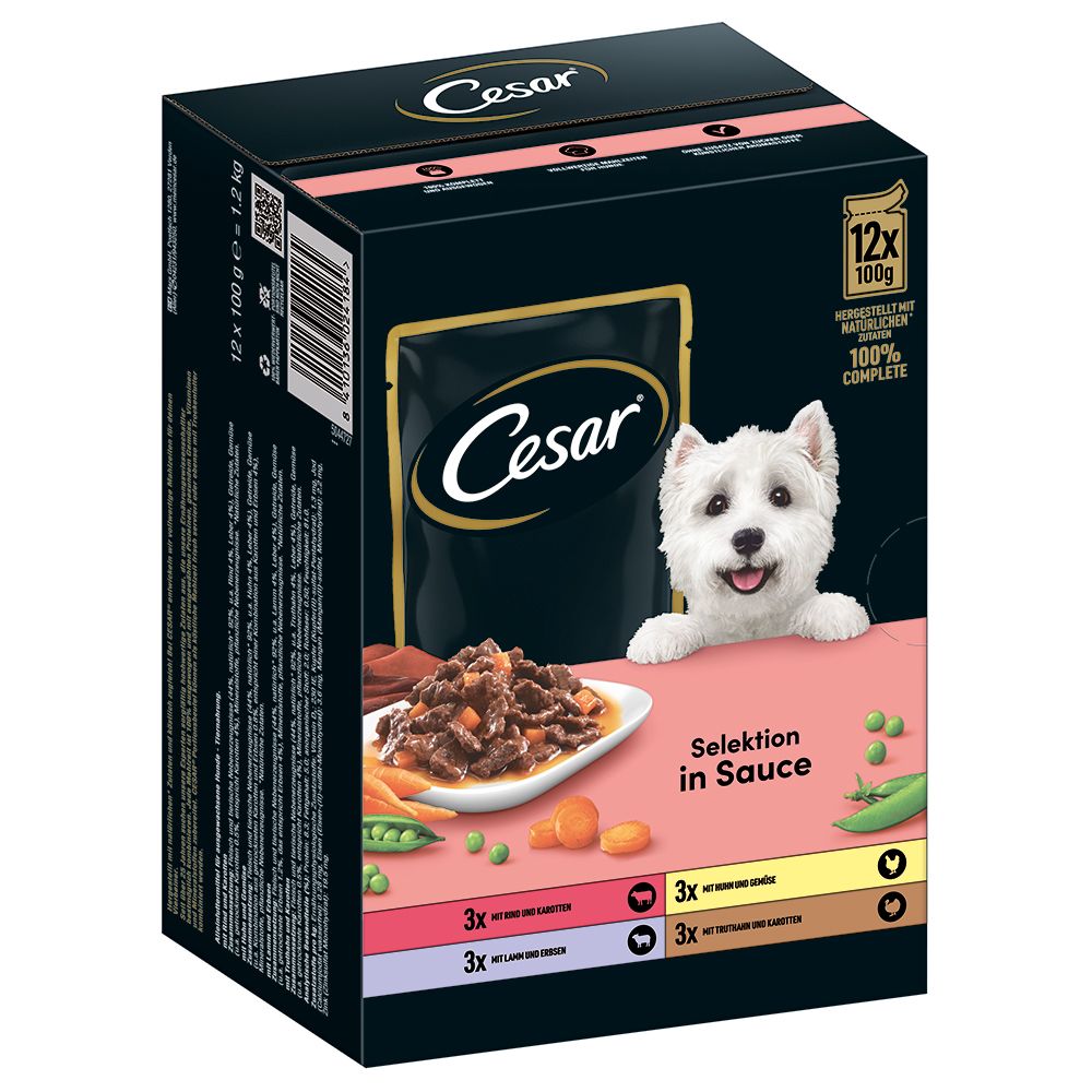 Cesar Selection Meat & Vegetables in Sauce 12 x 100g