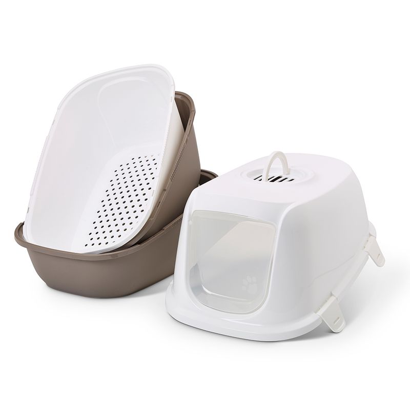 Savic Reina Cat Litter Tray with Sieve Grey/White
