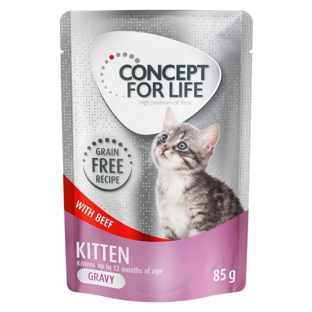 Concept for Life Kitten Beef Grain-Free - in Gravy 12 x 85g