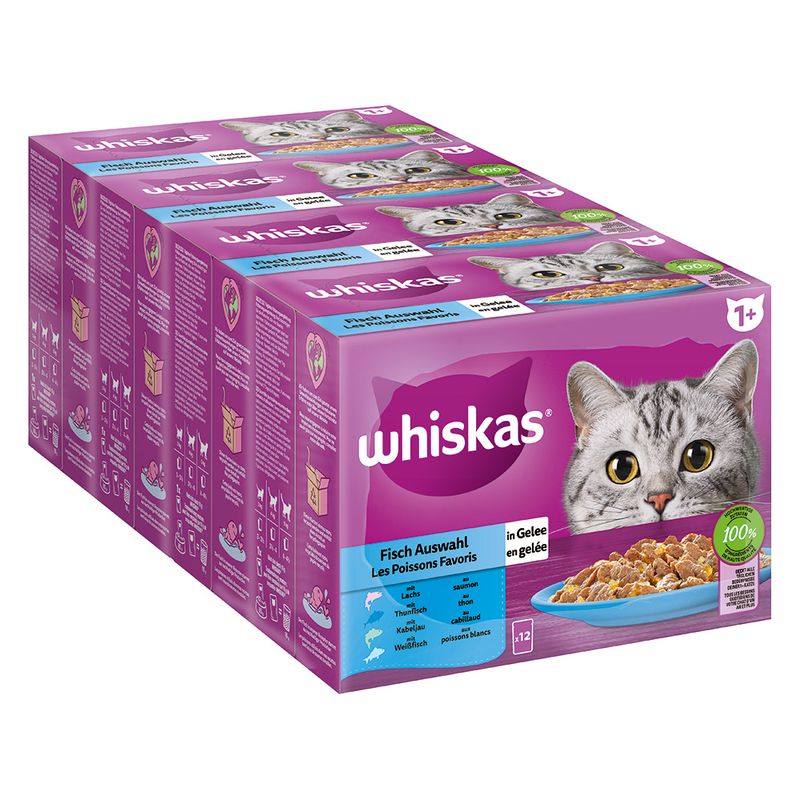 Whiskas 1+ Adult Pouches Saver Pack 48 x 85g Poultry Feasts in Jelly
