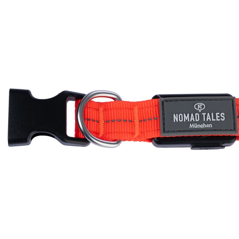Nomad Tales Spirit USB LED Nylon Collar - Orange Size S: Neck circumference 34-41cm