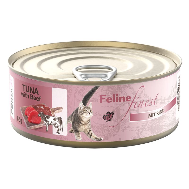 Economy Pack Feline Finest Cats Wet Food 24 x 85 g Tuna with squid