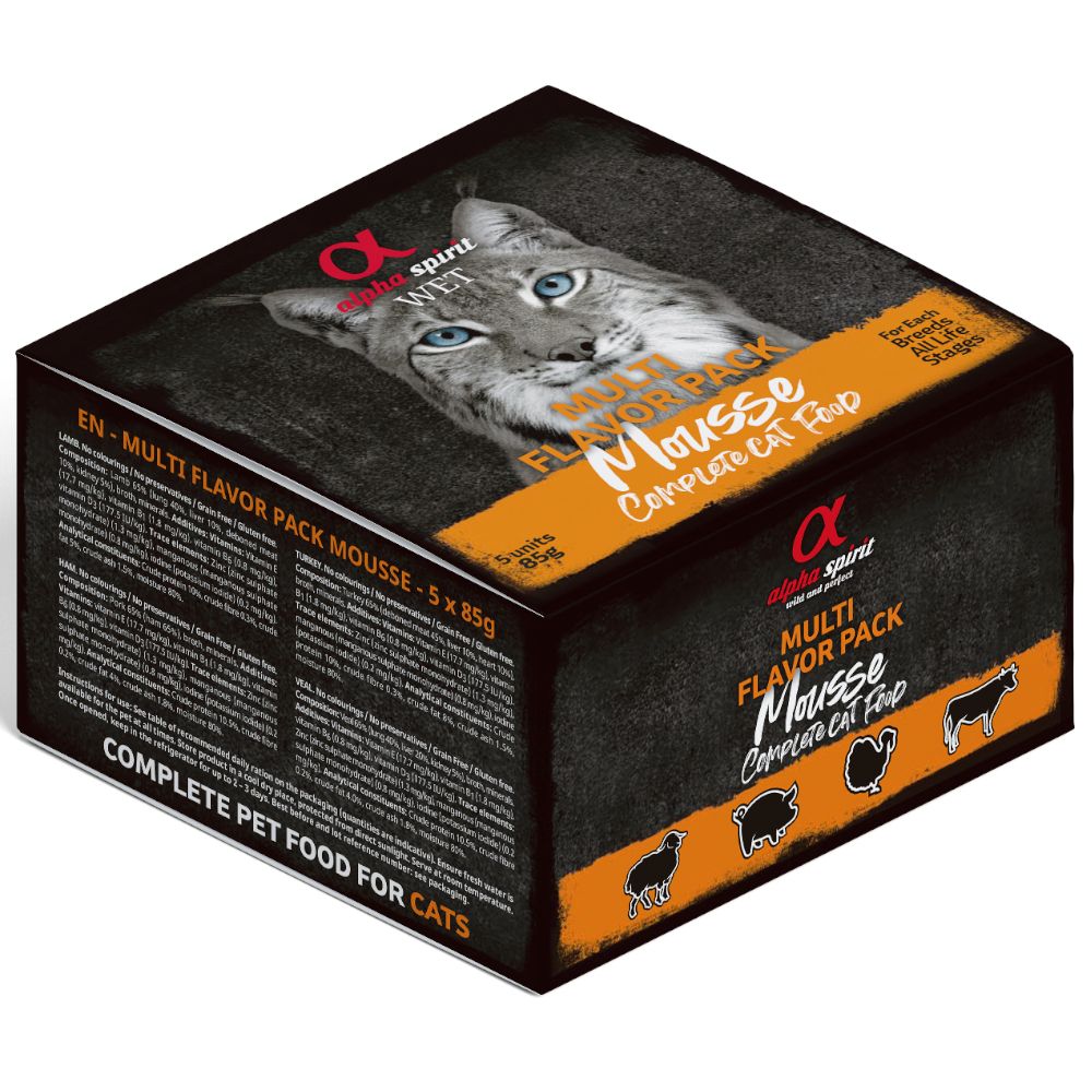 alpha spirit Multi-Flavour Pouch for cats 10 x 85 g