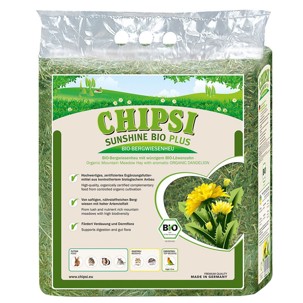 Chipsi Sunshine Organic Plus Mountain Meadow Hay Organic Dandelion (600g)