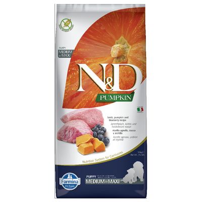 Farmina N&D Pumpkin Puppy Medium & Maxi with lamb and blueberry 12kg