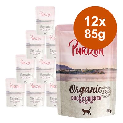 Purizon Organic Saver Pack 12 x 85g Duck and chicken with courgette