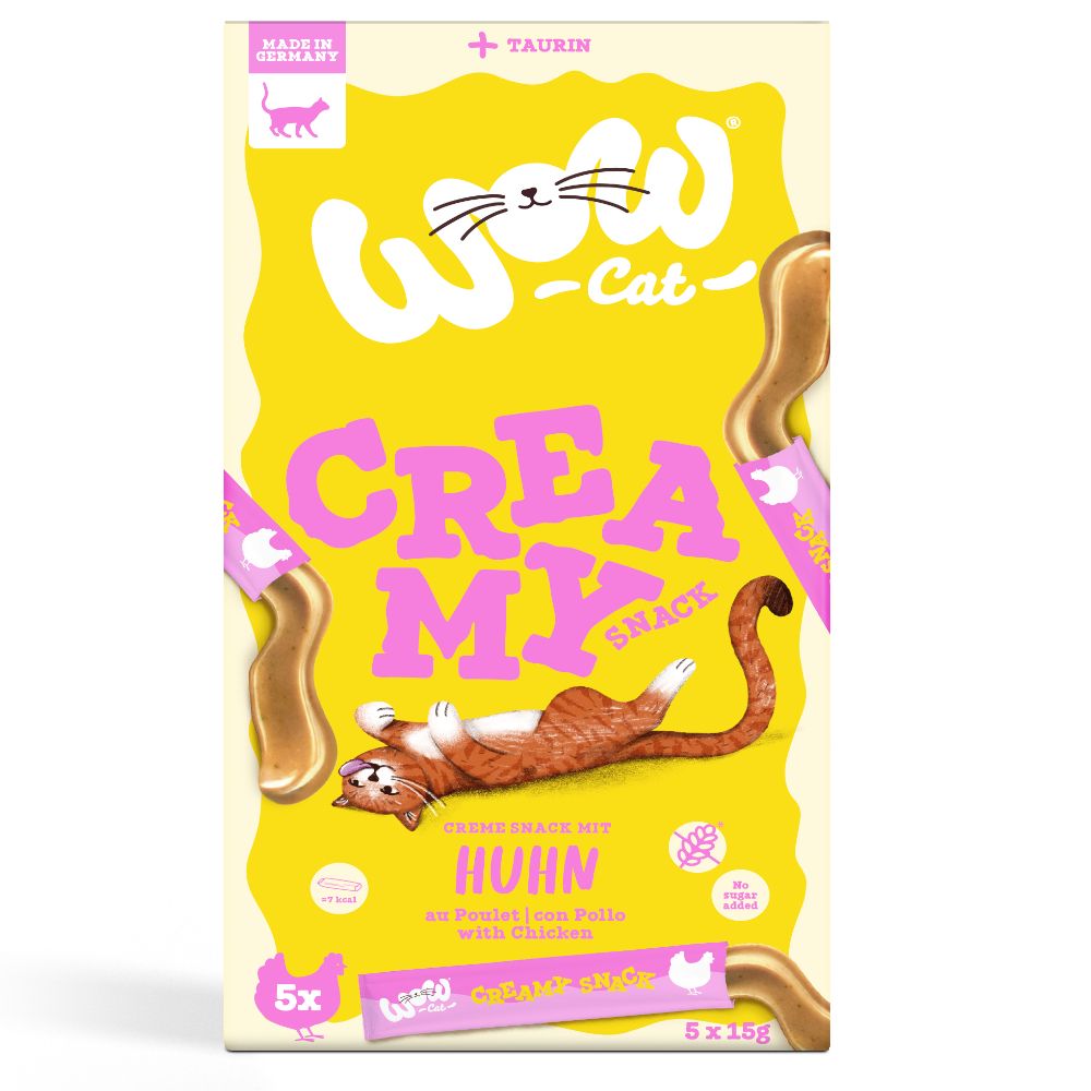 WOW Cat Creamy Snack 5 x 15g Chicken
