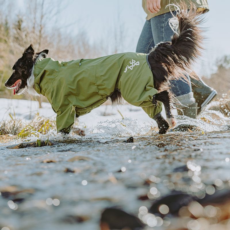 Hurtta Bare Rain Overalls Pine approx. 35cm Back Length