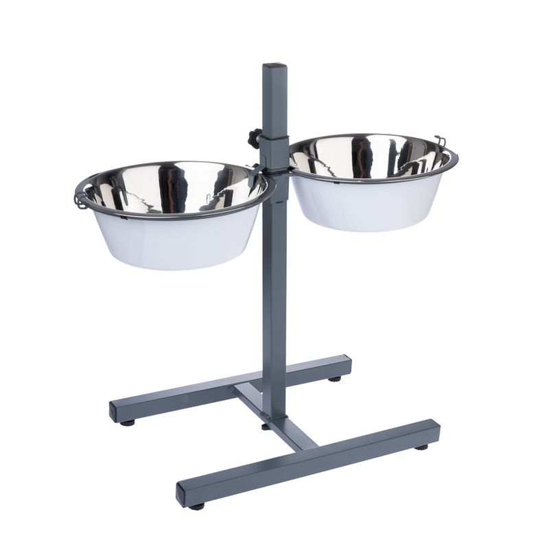 TIAKI Double Bowl with Adjustable Stand 2 x 875ml, diameter 17cm