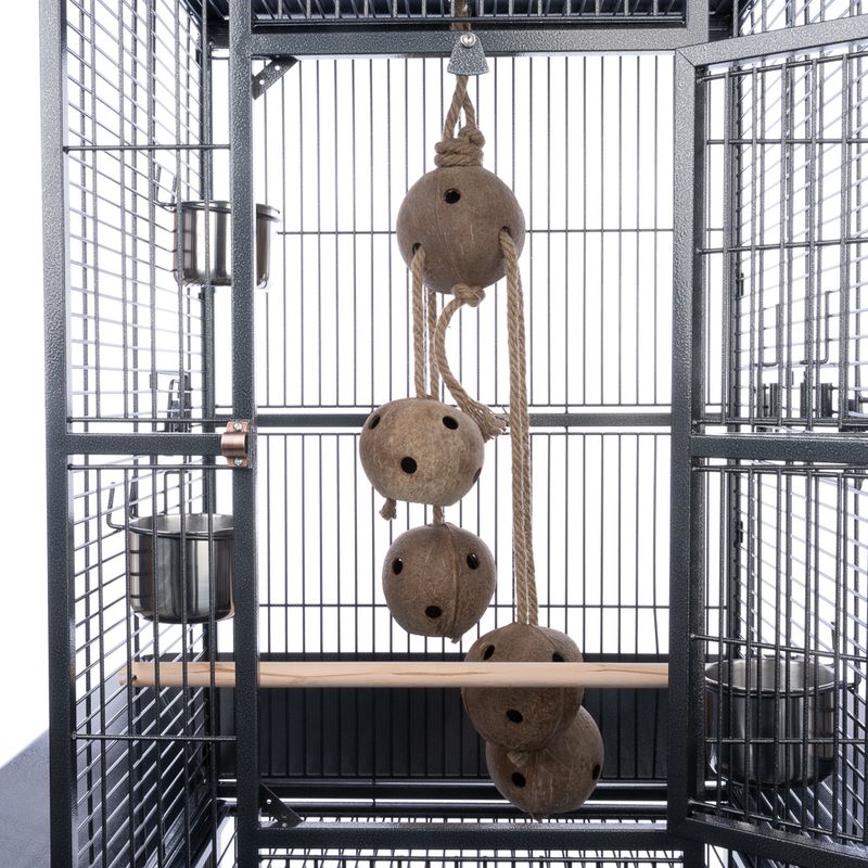 TIAKI Swing & Forage Coconut Toy for Birds approx. diameter 21 x (L) 84 cm