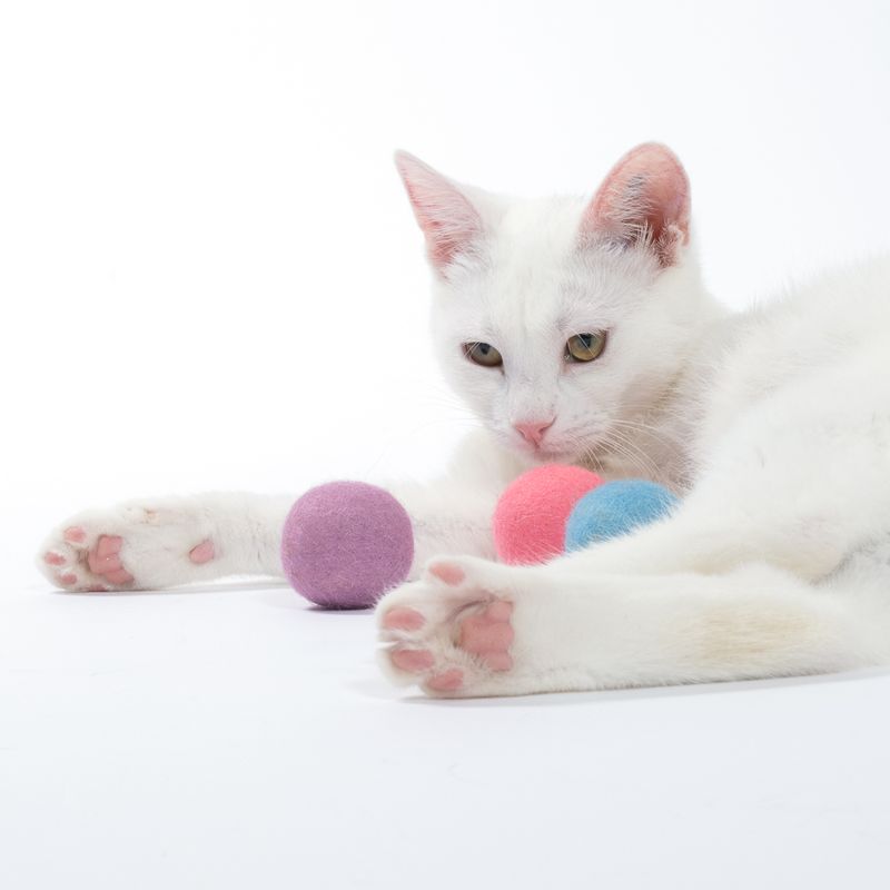 TIAKI Felt Balls Cat Toy Set of 6 (3cm each)