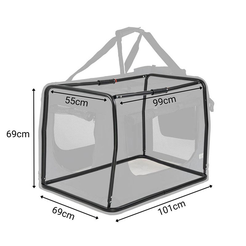 Lionto Dog Transport Box Made of Textile - Black 34 x 50 x 36cm (W x L x H)