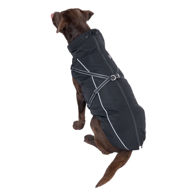 TIAKI Arkon Dog Coat with Harness - Black approx. 30cm Back Length