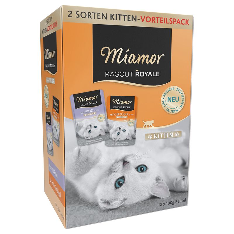 Miamor Ragout Royal Kitten in Jelly Mixed Pack 12 x 100g Poultry and Beef in Jelly
