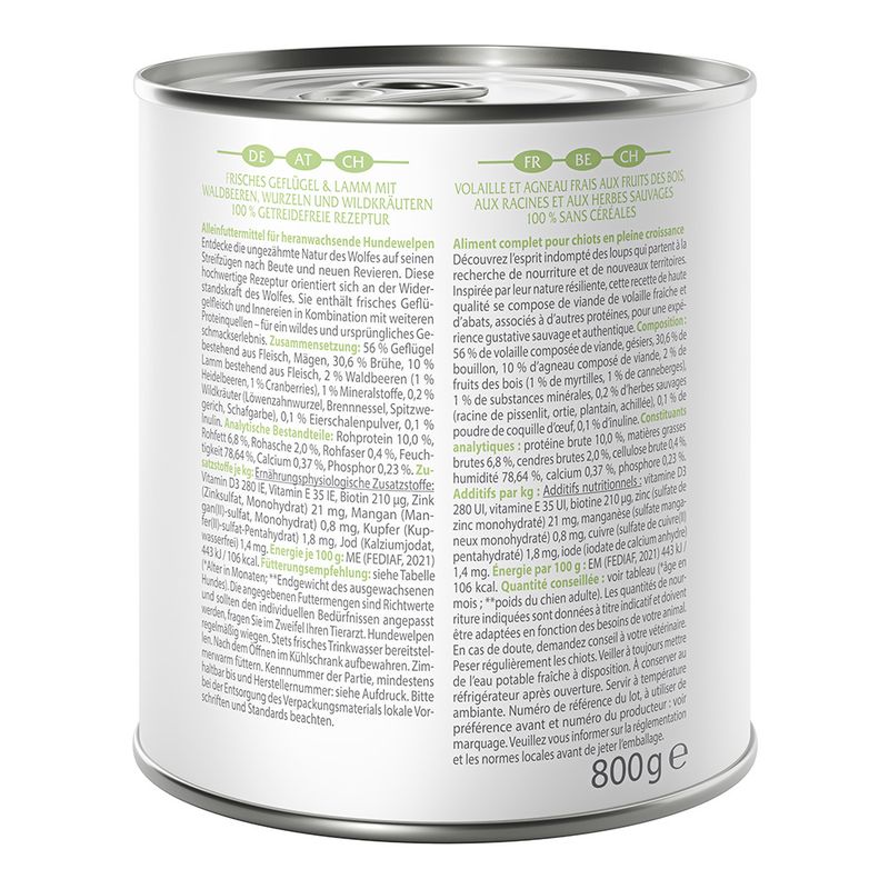 Wolf of Wilderness Adult 6 x 800g - With lots of fresh poultry Mixed Pack: 2x Stony Creek, 2x Sandy Path, 2x Steep Journey