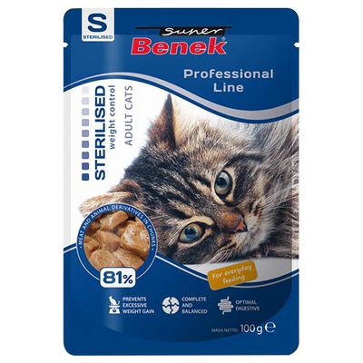 Super Benek Professional Line Sterilised Adult 24 x 100g Poultry