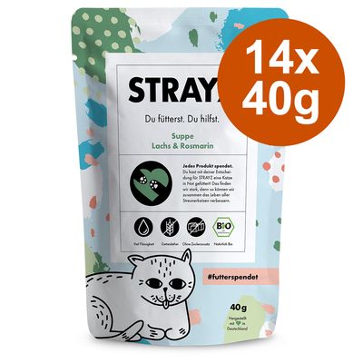 STRAYZ Organic Soup 14 x 40g Organic Salmon & Organic Rosemary