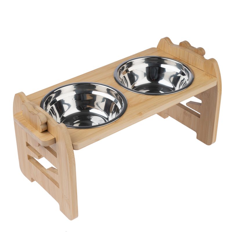 Modern Living Ubud Double Bowl with Bamboo Stand 550ml
