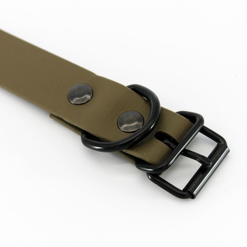 Home BioThane collar, olive 28 - 35 cm neck circumference, W 19 mm