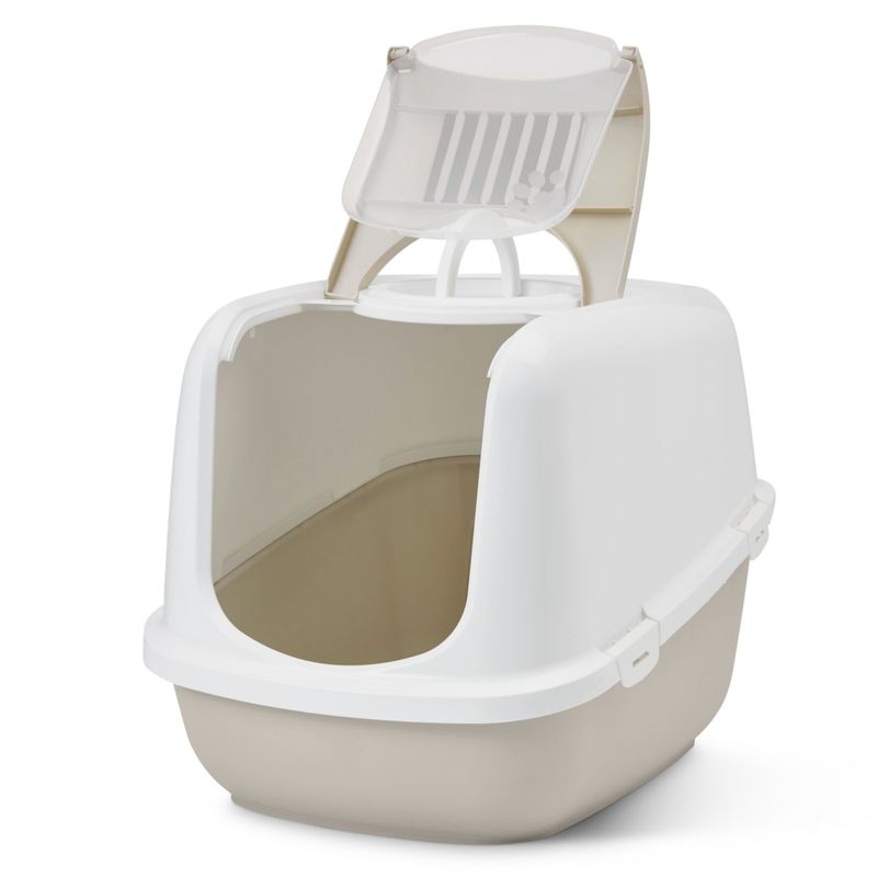 Savic Nestor Jumbo Covered Litter Tray XXL Light Grey / White