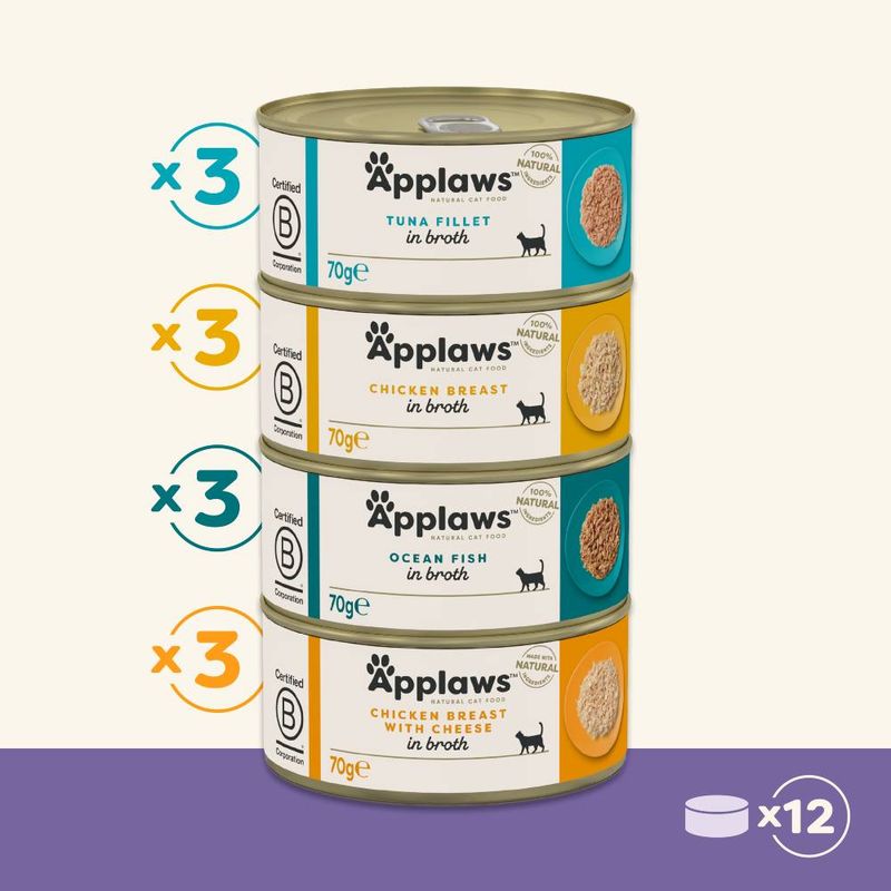 Applaws Cat Food 70g - Tuna / Fish Mixed Pack: Fish Collection 12 x 70g