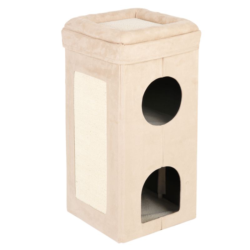 Soft'n Scratchy Collapsible Cat Tower Charcoal / White