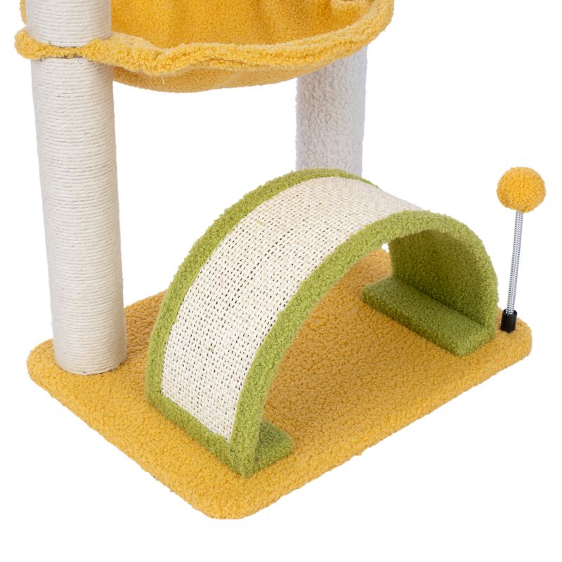 TIAKI Palm Scratching Tree with Hammock Yellow