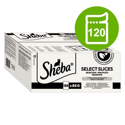 Sheba Pouches Select Slices in Gravy Mega Pack 120 x 85g Poultry Collection in Gravy