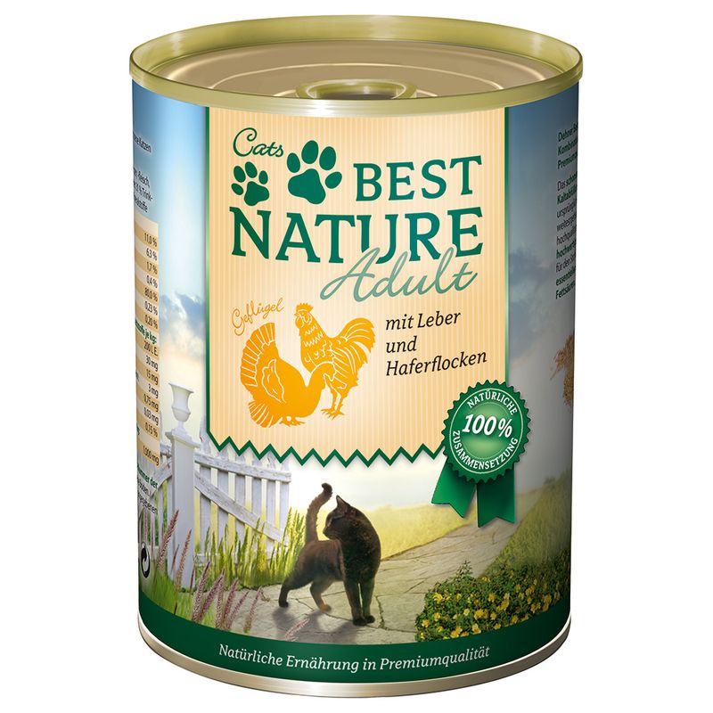 Best Nature Adult Cat Saver Pack 12 x 400g Poultry & Liver