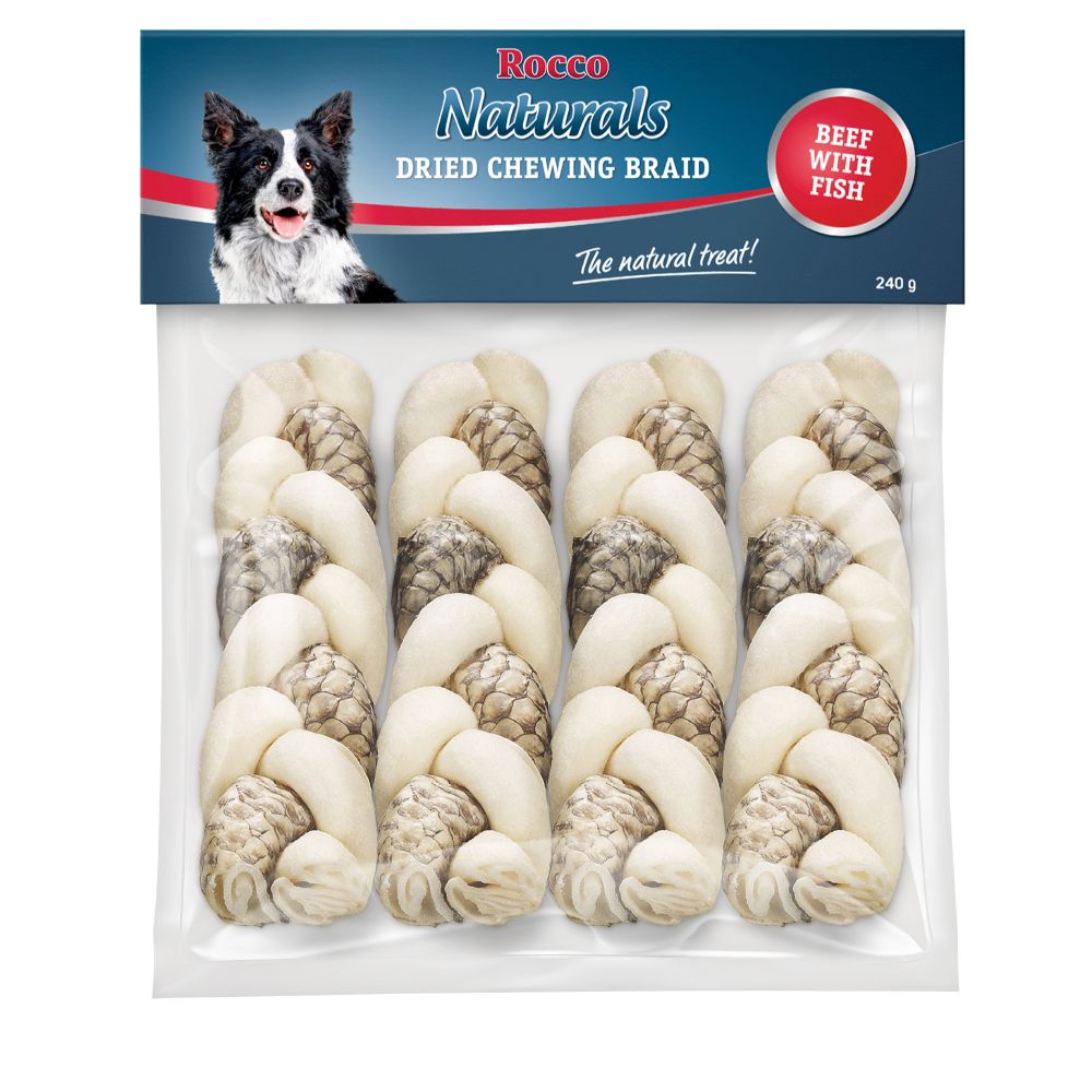 Rocco Rawhide Plaited Chews 4 Plaited Chews (approx. 17cm each)