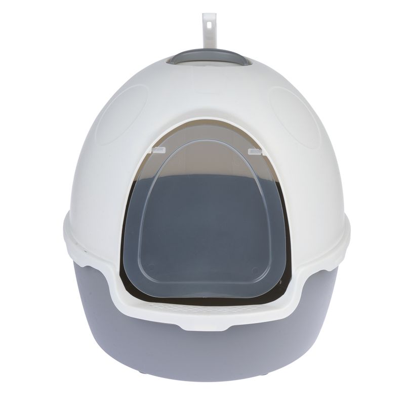TIAKI Cinder Hooded Litter Tray Dark grey / white