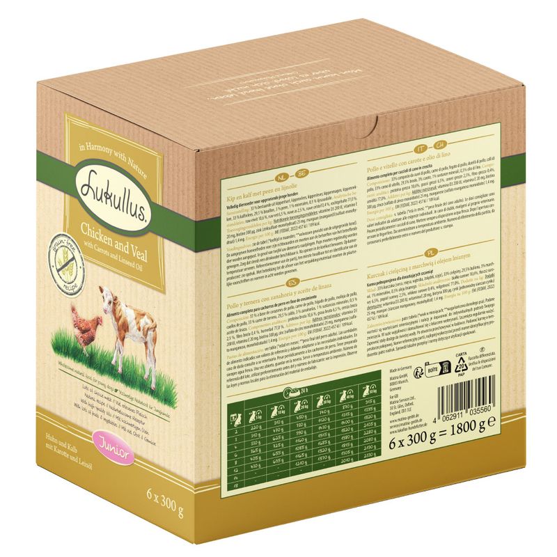 Lukullus Junior Grain-Free Pouches 6 x 300g Poultry & Game