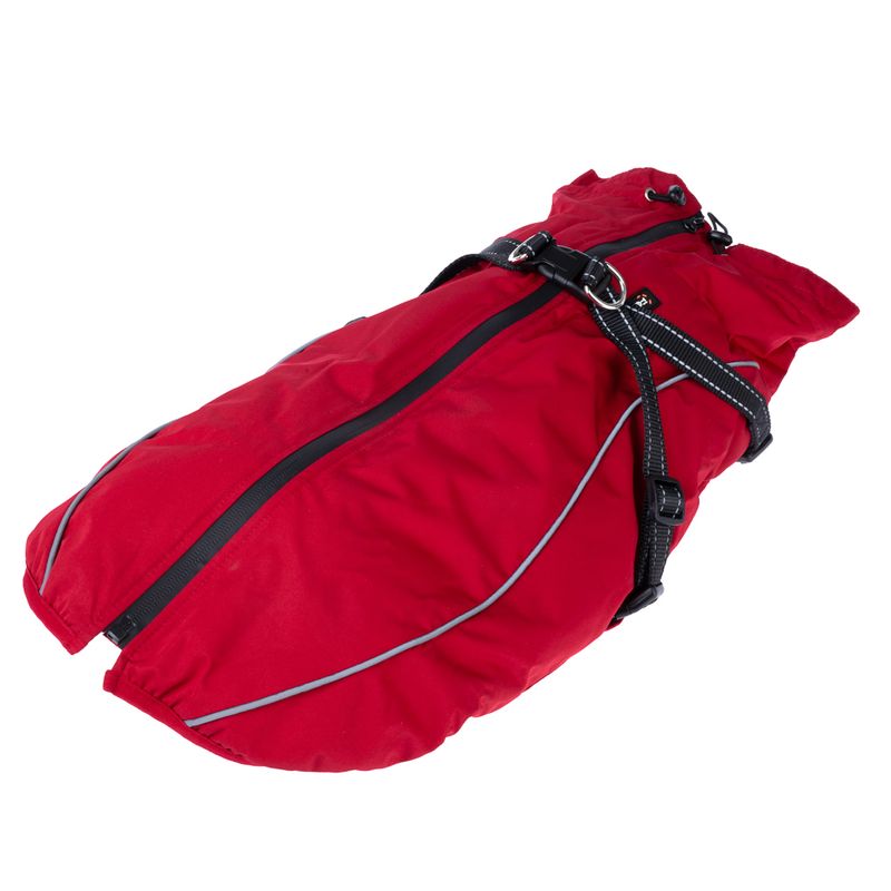 TIAKI Arkon Dog Coat with Harness - Red approx. 35cm (Back Length)