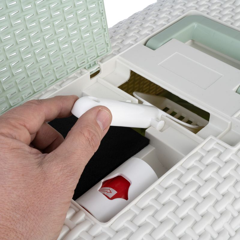 kooa Hooded Litter Draw with Litter Drawer White / Mint