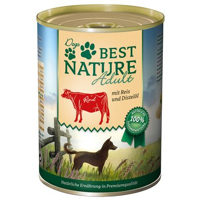 Best Nature Dog Adult 6 x 400g Beef, Rice & Safflower Oil