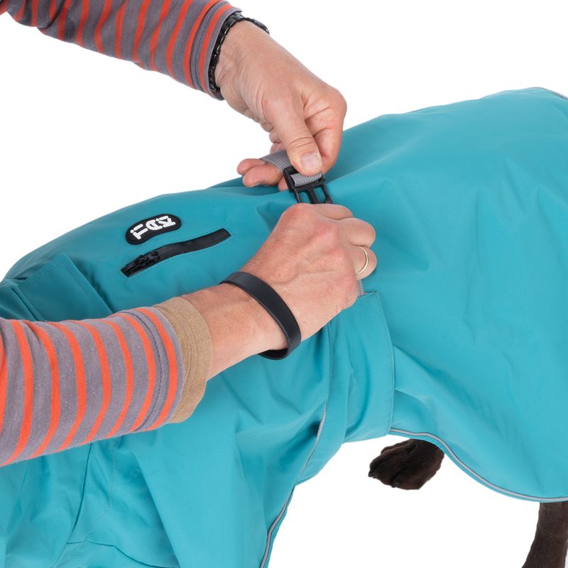 TIAKI Dog Raincoat - Teal approx. 30cm (Back Length)