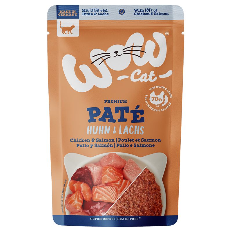 WOW Cat Adult Pâté Saver Pack 24 x 125g Chicken & Salmon