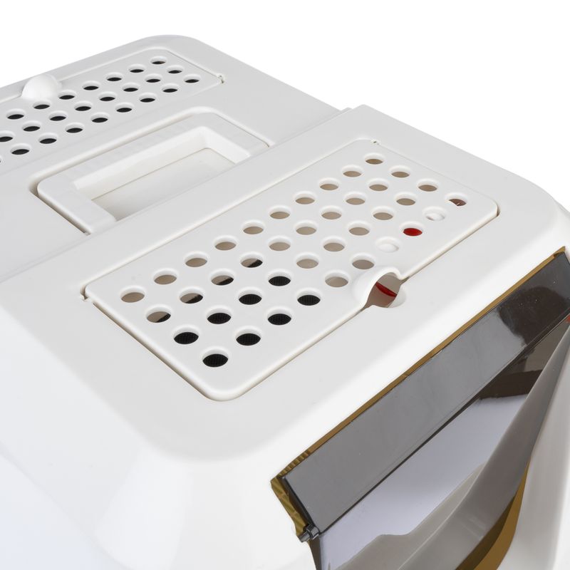 kooa Hooded Litter Tray with Eco-Plastic White & Mint