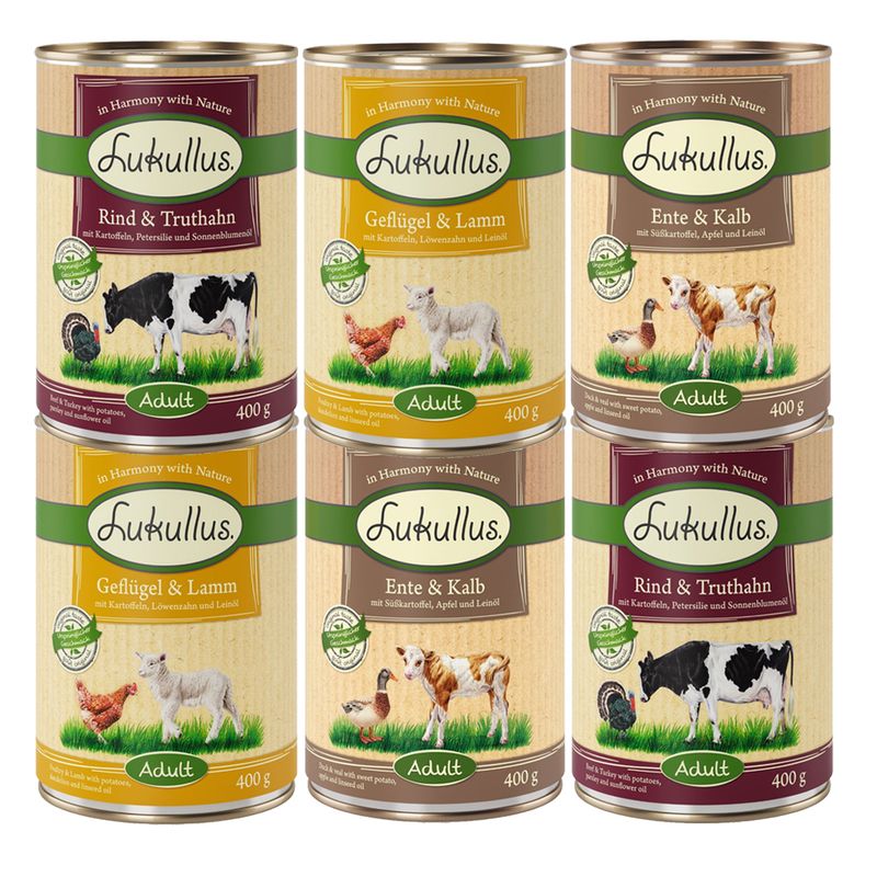Lukullus Mixed Trial Pack Grain-Free 6 x 400g