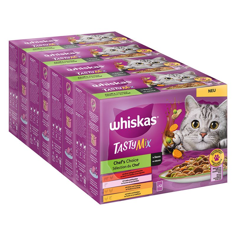 Whiskas Tasty Mix Pouches 48 x 85g Chef's Choice in Sauce