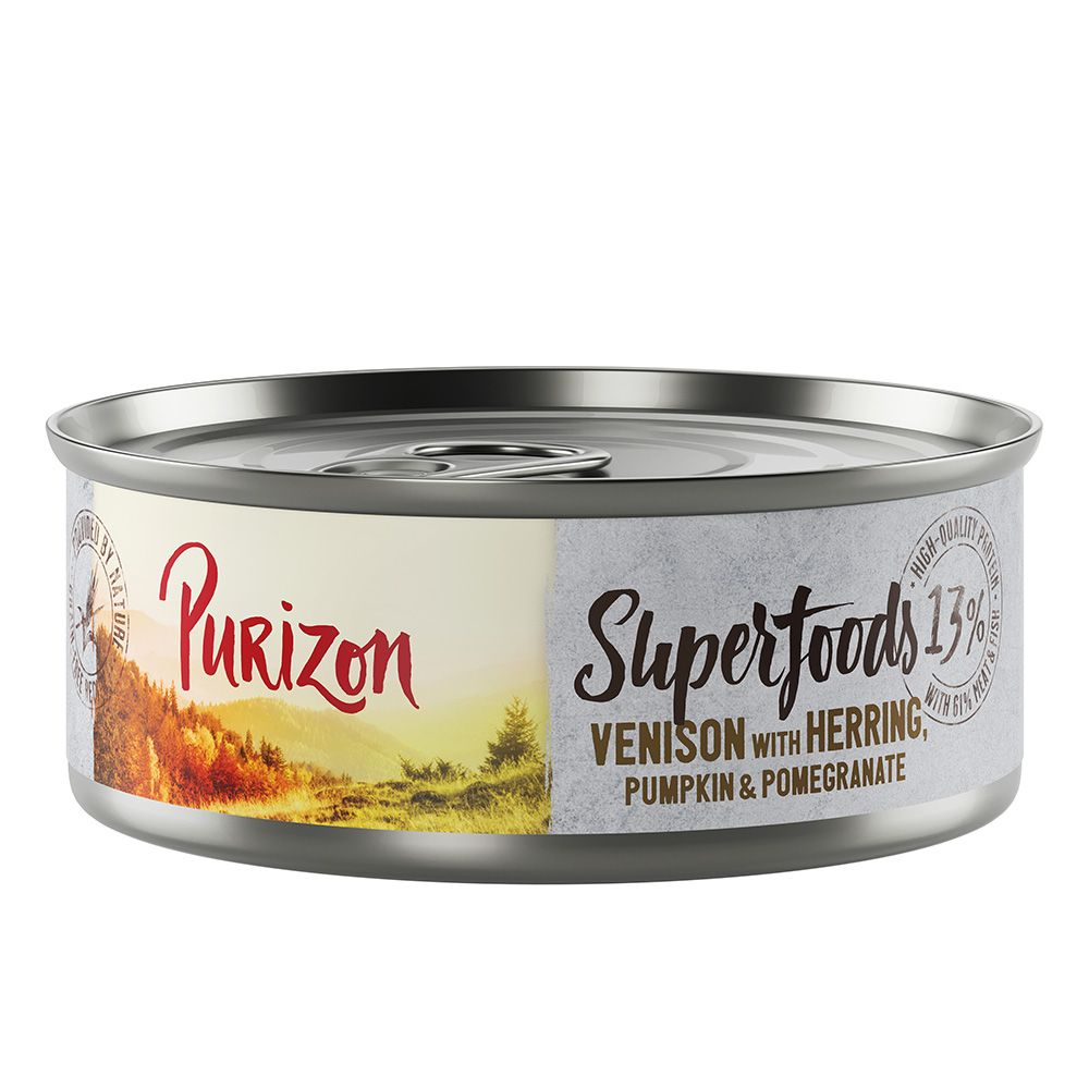 Purizon Superfoods 6 x 70g Mixed Pack (2x Chicken, 2x Tuna, 1x Wild Boar, 1x Game)