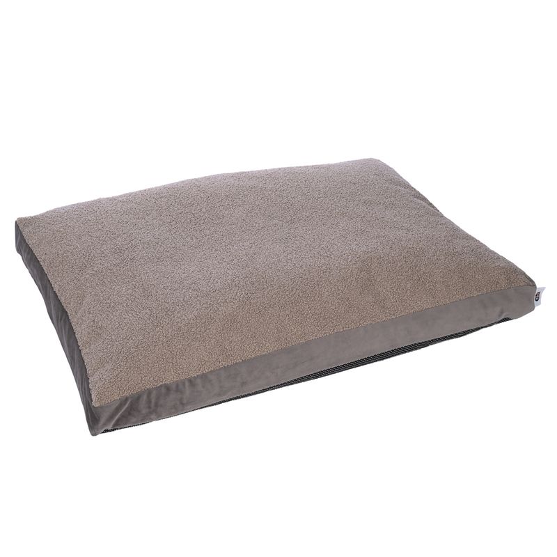 TIAKI Teddy Dog Mattress - Taupe Size M: 70 x 50 x 10 cm (L x W x H)