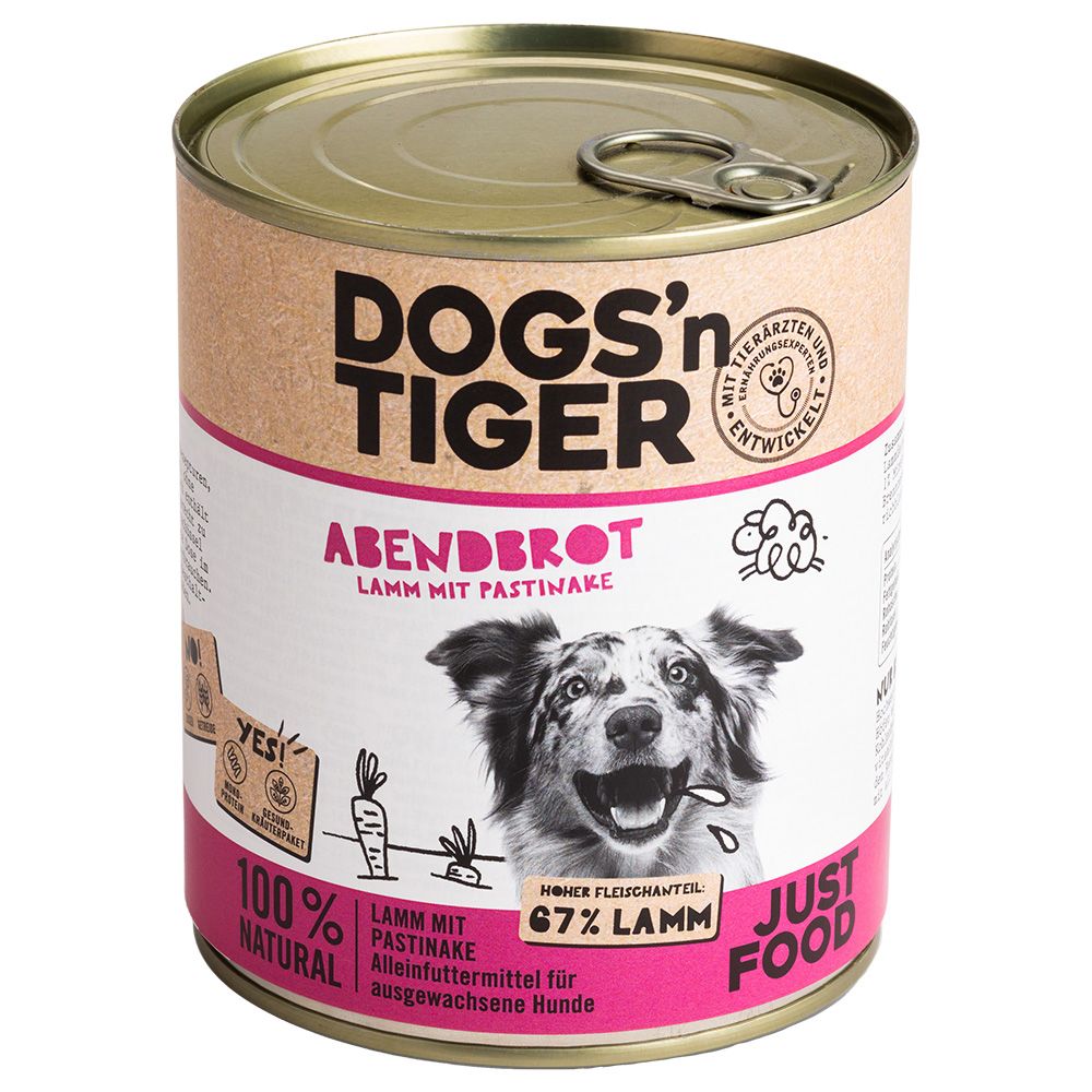 Dogs'n Tiger Adult 6 x 800g Dinner: Lamb & Parsnip