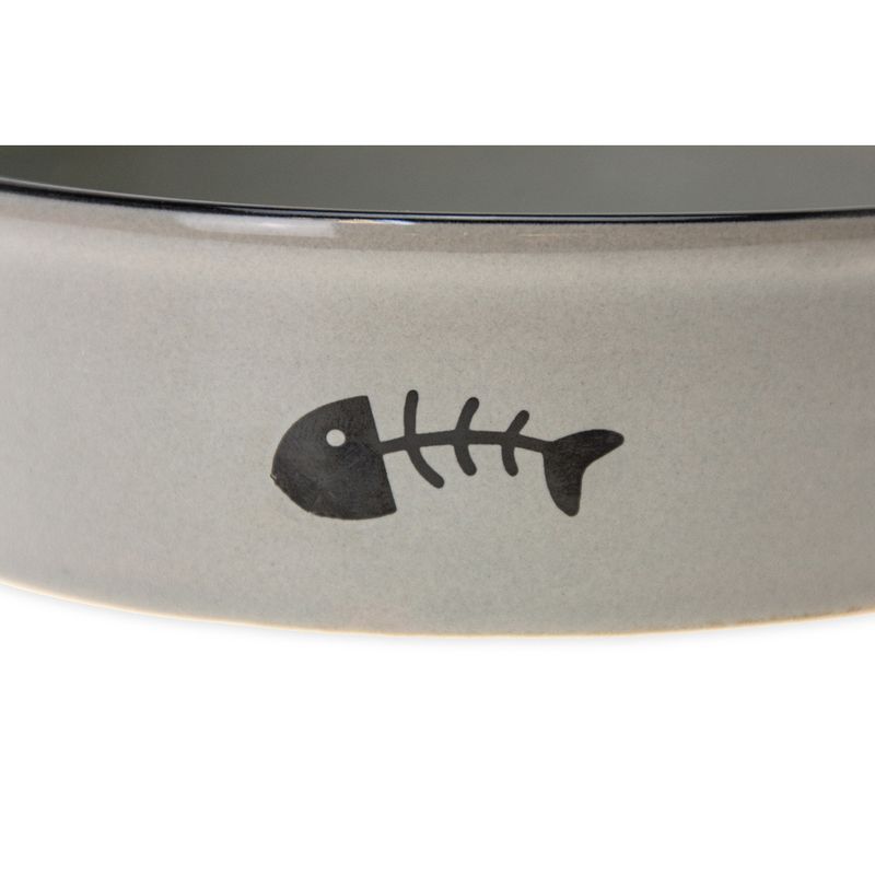 Karlie Ceramic Cat Bowl - Grey 200ml, 12cm (W)