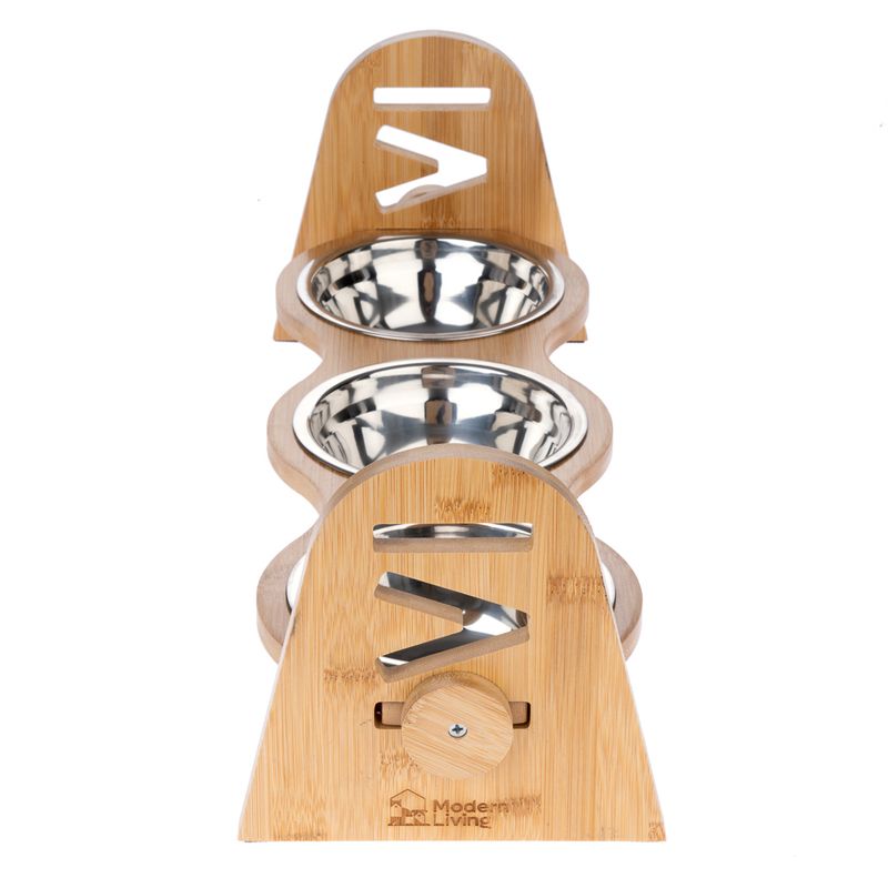 Modern Living Bohemian bamboo bowl bar 3 x 450 ml, L 52 x W 18 x H 18 cm