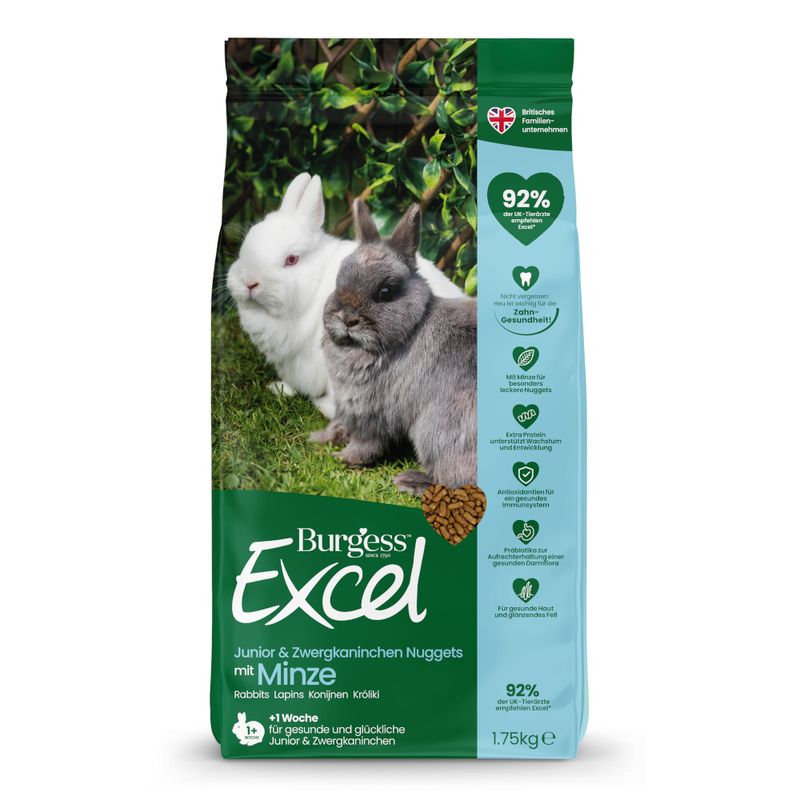 Burgess Excel Junior & Dwarf Rabbit Nuggets with Mint 1.75kg
