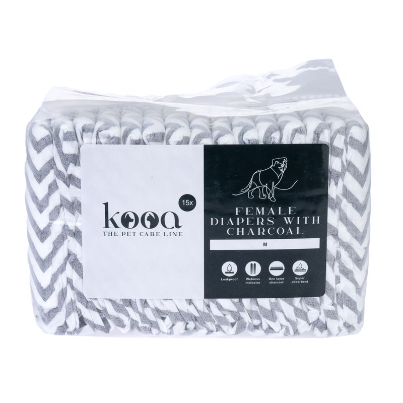 kooa Female Dog Nappies with Charcoal Size XS
