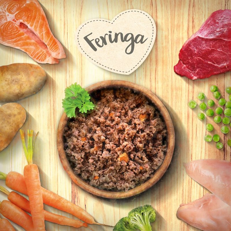 Feringa Single Meat Menu Saver Pack 12 x 200g Mix I (6 Varieties ): Chicken, Rabbit, Lamb, Veal, Duck, Salmon