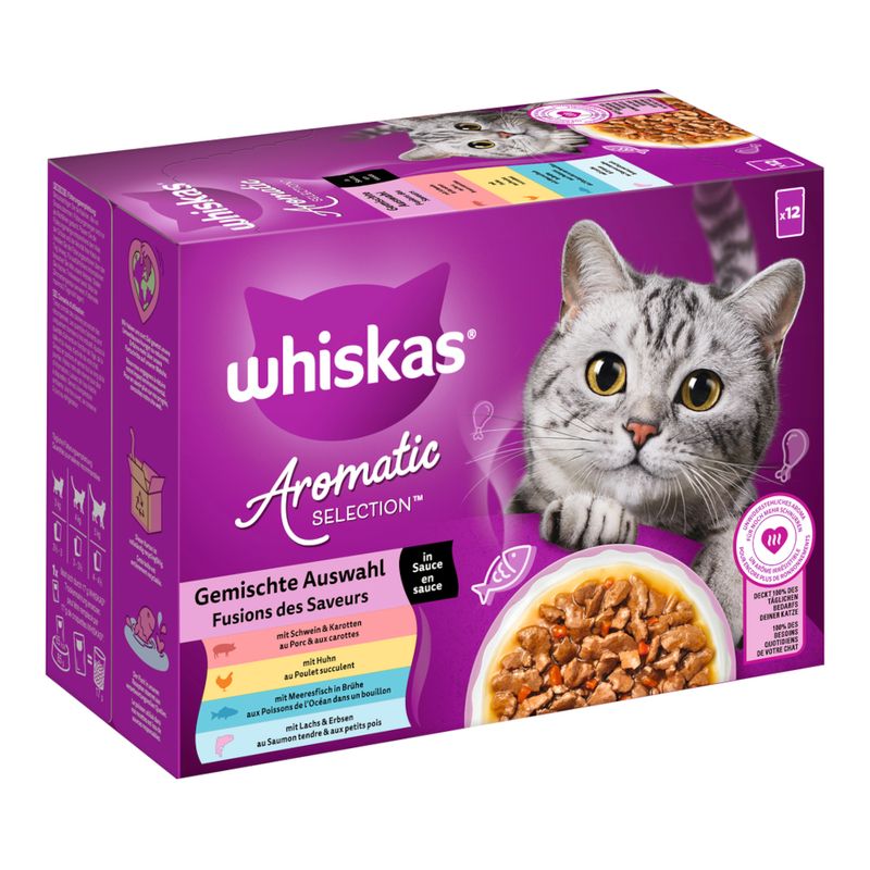 Whiskas 1+ Aromatic Selection Saver Pack 96 x 85g Mixed Selection in Gravy